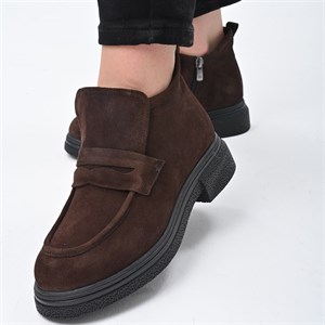 Классические полуботиночки из натуральной кожи и замши на меху | Купить в Бишкеке