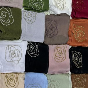 Готовые органза шарфы с пришитым боне и стразами по доступной цене